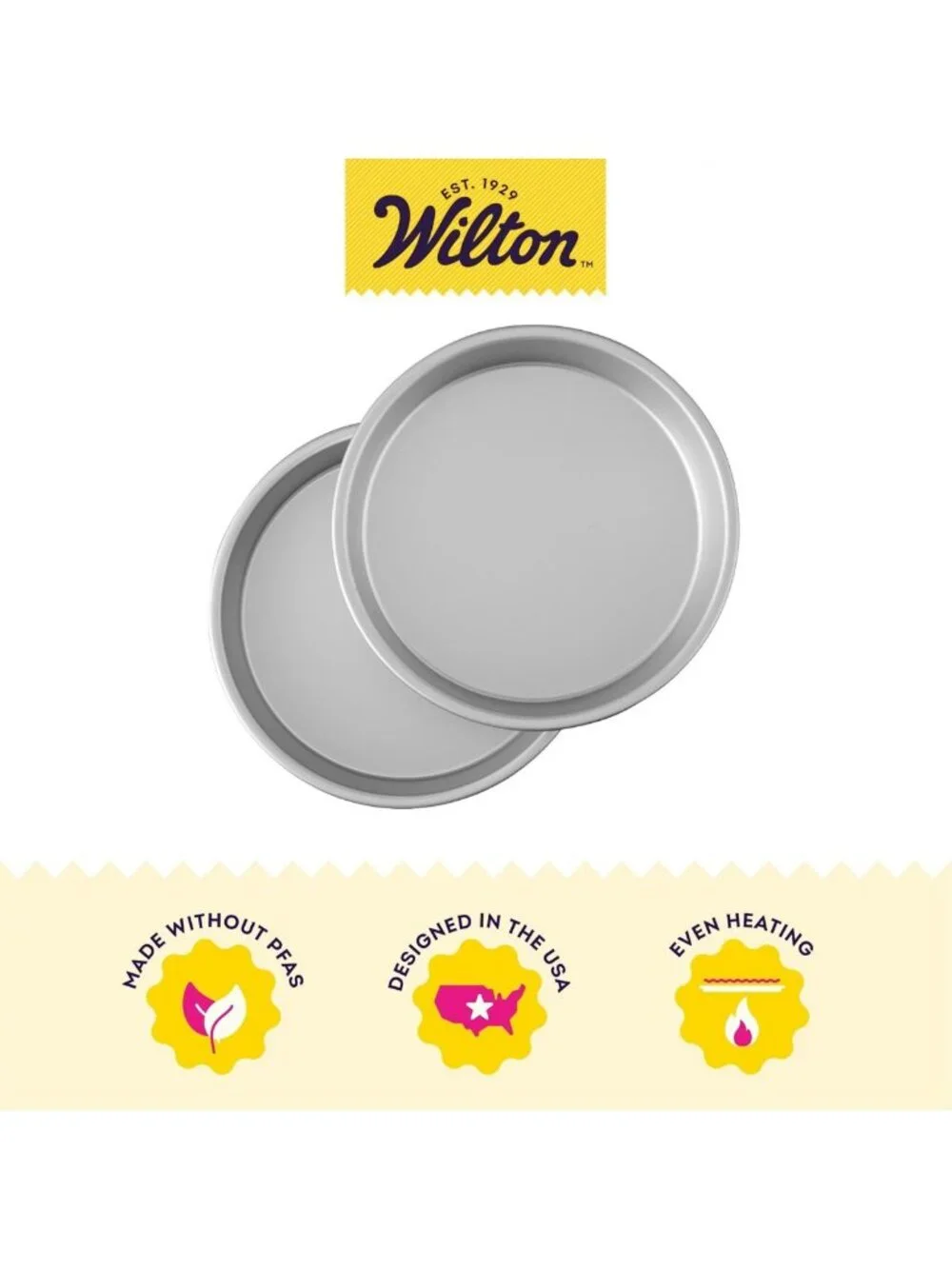 Set of 2 Aluminum Round Cake Pans, 9x2 in, Non-Stick Bakeware for Perfect Cakes